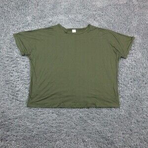 MISIFI Shirt Womens XL Olive Stretch Crewneck Short Sleeve T-Shirt Tee Soft NWT